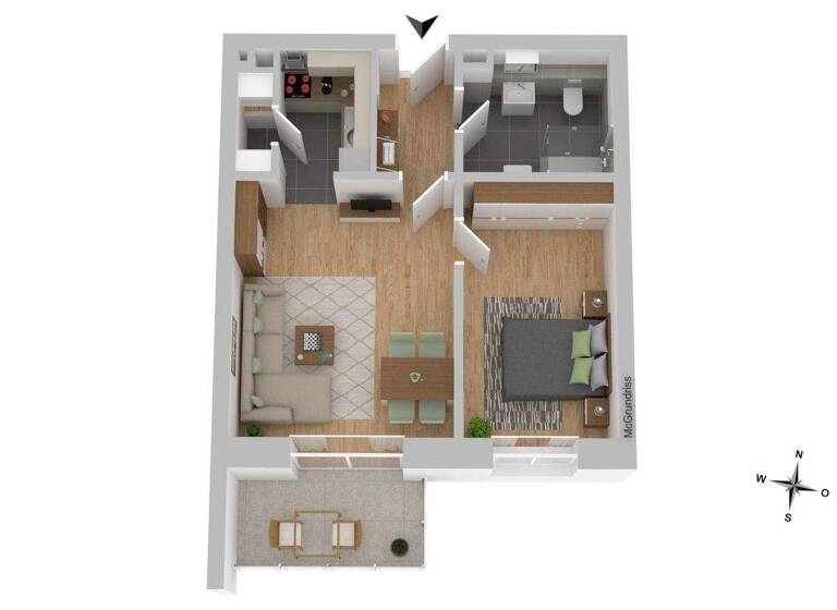 Wohnung zur Miete 960 € 2 Zimmer 50 m² 1. Geschoss frei ab 01.04.2026 Kronhorster Weg 1H Stemwarde Barsbüttel 22885