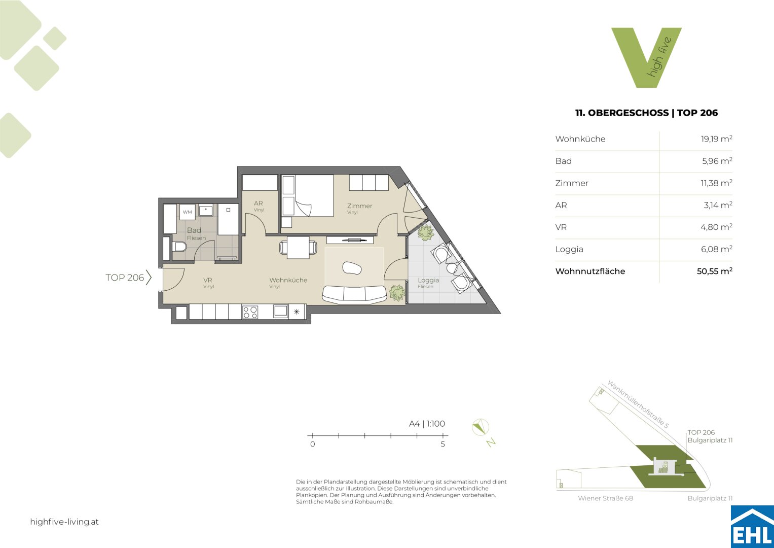 Wohnung zur Miete 628 € 2 Zimmer 44,5 m²<br/>Wohnfläche 11.<br/>Geschoss Waldegg Linz 4020