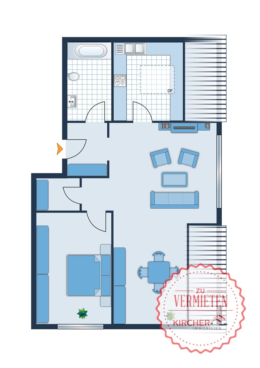 Wohnung zur Miete 580 € 2 Zimmer 61,8 m²<br/>Wohnfläche Baiertal Wiesloch / Baiertal 69168