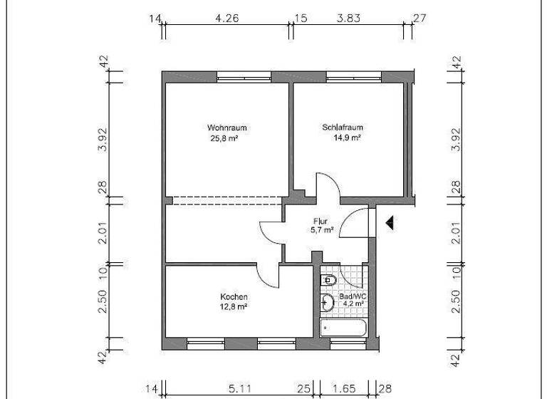 Wohnung zur Miete 375 € 2 Zimmer 65 m² 2. Geschoss Schillerstr. 9 Altenburg 04600
