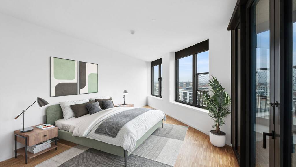 Wohnung zur Miete - Erstbezug 1.585 € 2 Zimmer 58,7 m² 10. Geschoss Lisa-Fittko-Straße 11 Moabit Berlin 10557