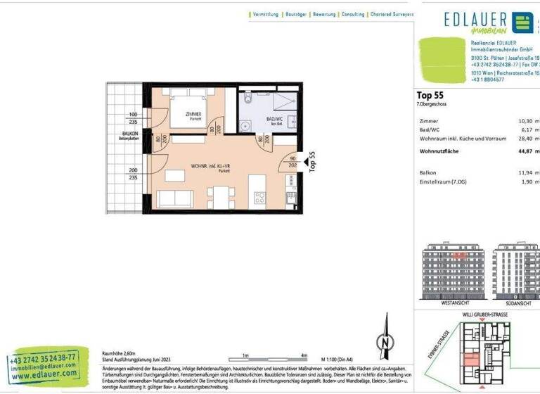 Wohnung zur Miete 527 € 2 Zimmer 44,9 m² St. Pölten 3100
