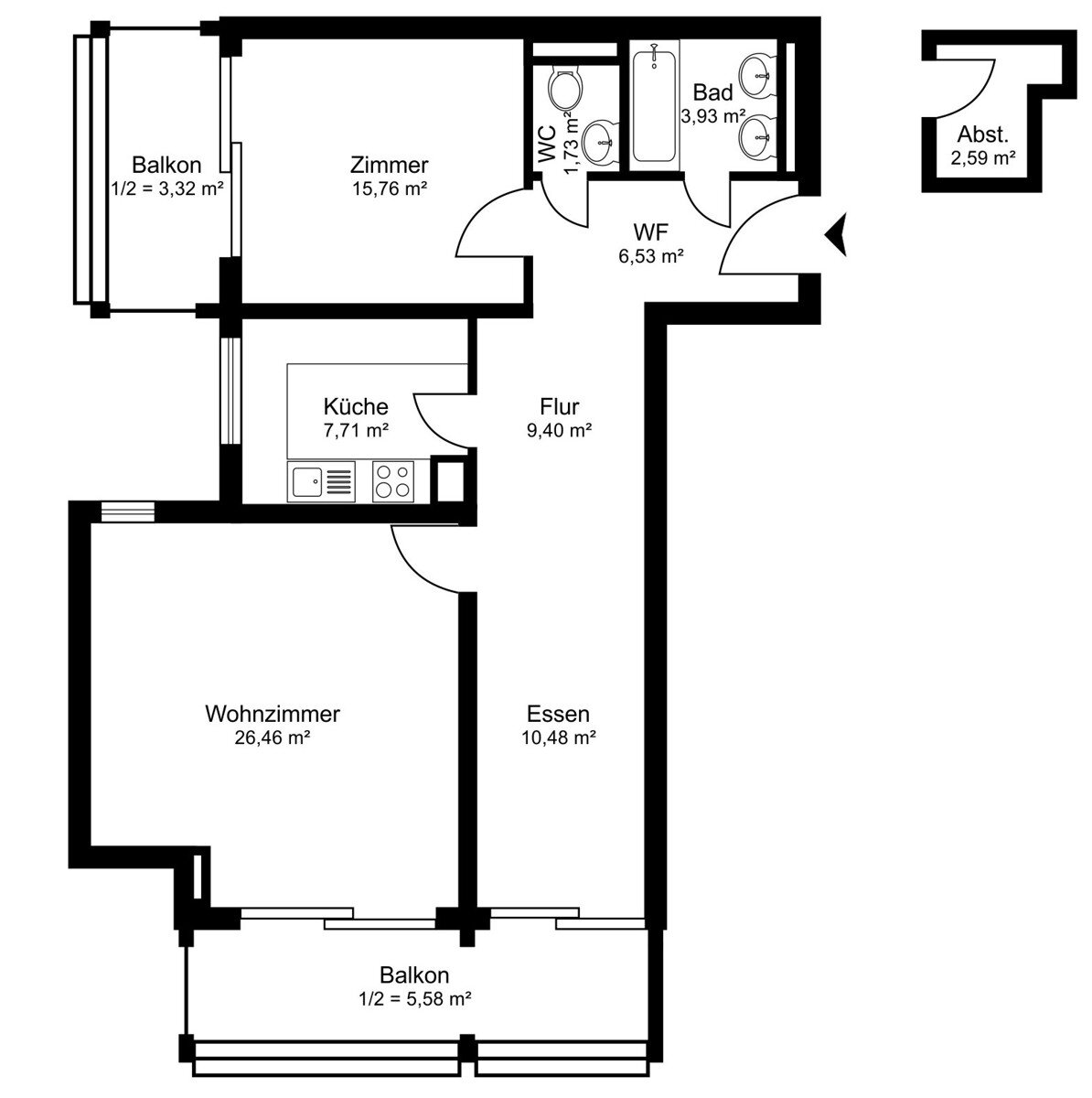 Wohnung zur Miete 2.250 € 3 Zimmer 93,5 m²<br/>Wohnfläche 12.<br/>Geschoss ab sofort<br/>Verfügbarkeit Parkstadt München 81925