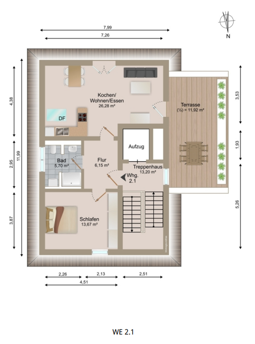 Immobilie in Mitterfels - JETZT AFA 5% sichern! Neubauwohnung mit Aufzug im KFW 55 Stand! - Bild 3