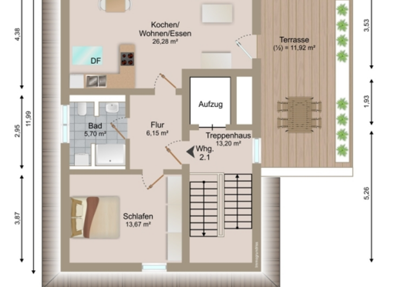 Wohnung zum Kauf - Erstbezug provisionsfrei 341.100 € 2 Zimmer 63,7 m² Mitterfels 94360