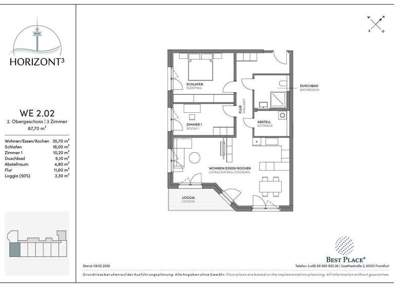 Wohnung zum Kauf - Erstbezug provisionsfrei 447.000 € 3 Zimmer 87,7 m² 2. Geschoss Gaulskopfstraße 14 Ober-Mörlen 61239