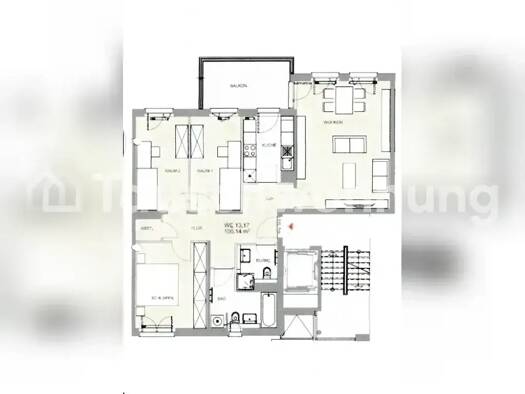 Wohnung zur Miete Tauschwohnung 1.491 € 4 Zimmer 100 m² 1. Geschoss Marienburg Köln 50968
