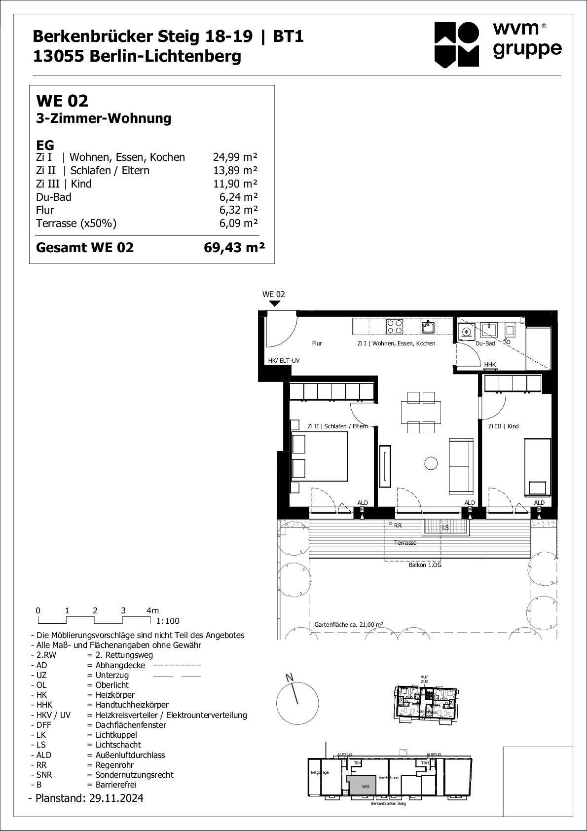 Wohnung zum Kauf provisionsfrei 474.000 € 3 Zimmer 69,4 m²<br/>Wohnfläche EG<br/>Geschoss Alt-Hohenschönhausen Berlin 13055