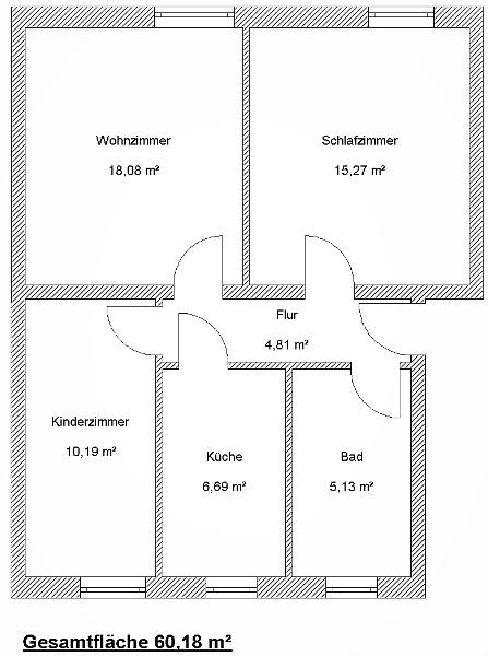 Wohnung zum Kauf 54.400 € 3 Zimmer 60 m²<br/>Wohnfläche Geußnitzer. Str. 39 Zeitz Zeitz 06712