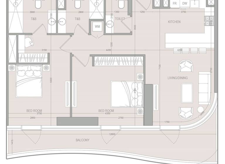 Wohnung zum Kauf provisionsfrei 623.846 € 3 Zimmer 116,6 m² Dubai 00000
