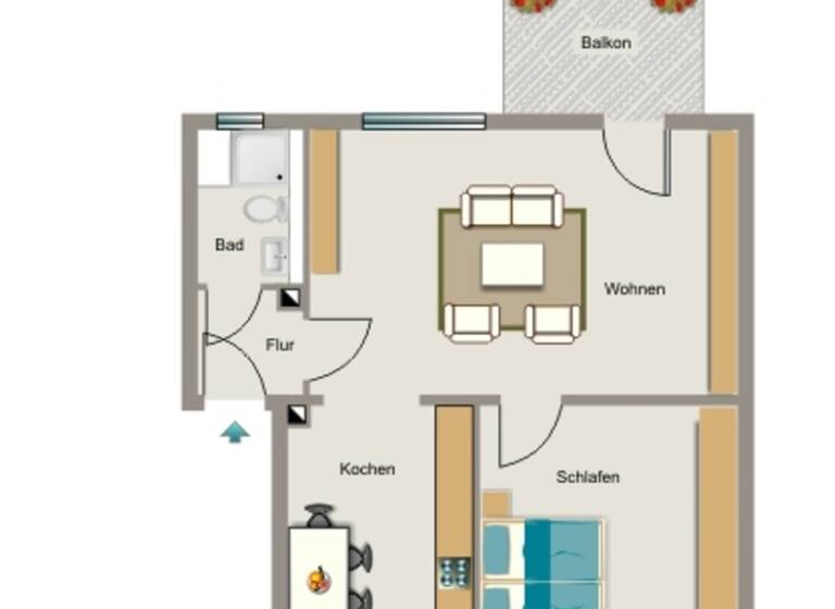 Wohnung zur Miete 480 € 2,5 Zimmer 58,4 m² EG frei ab 01.06.2026 Hüls Marl 45772