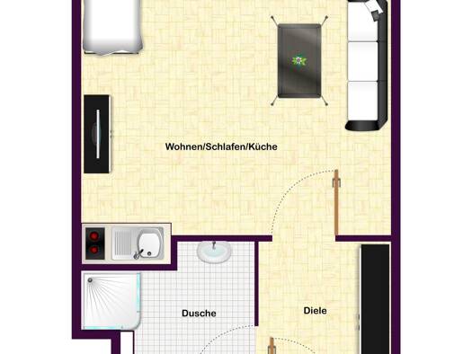 Wohnung zur Miete 315 € 1 Zimmer 22,1 m² EG frei ab 01.09.2026 Grunewaldstraße 18 Kasernenviertel Regensburg 93053