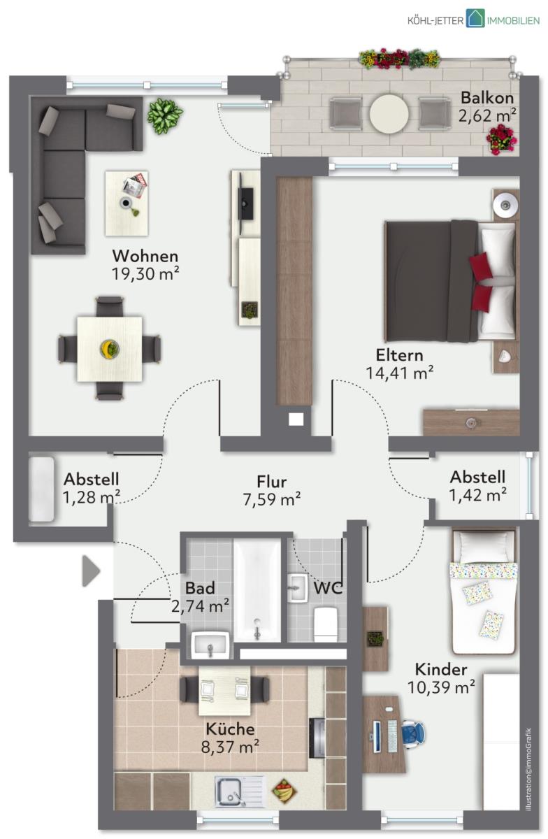 Wohnung zum Kauf 149.000 € 3 Zimmer 75,9 m²<br/>Wohnfläche Ebingen Albstadt 72458