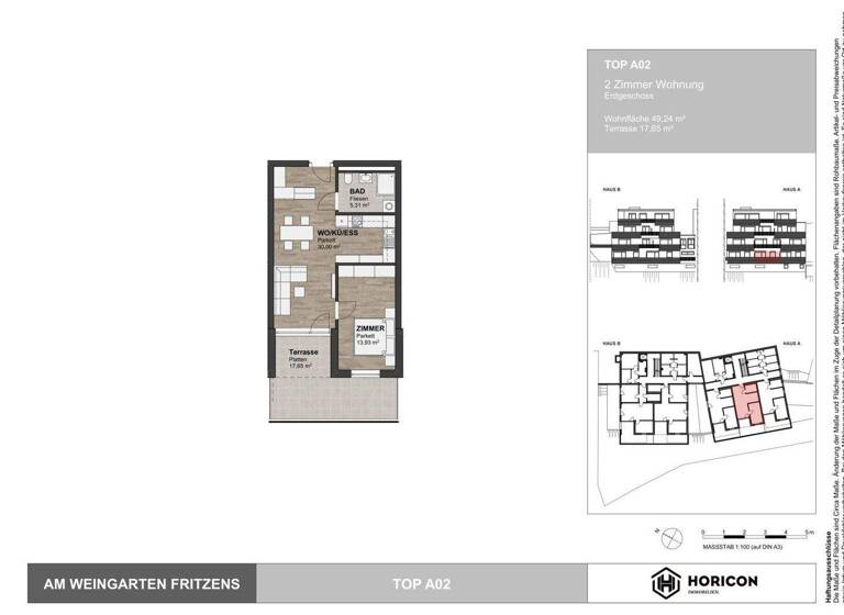Wohnung zum Kauf 299.500 € 2 Zimmer 49,2 m² EG Fritzens 6122