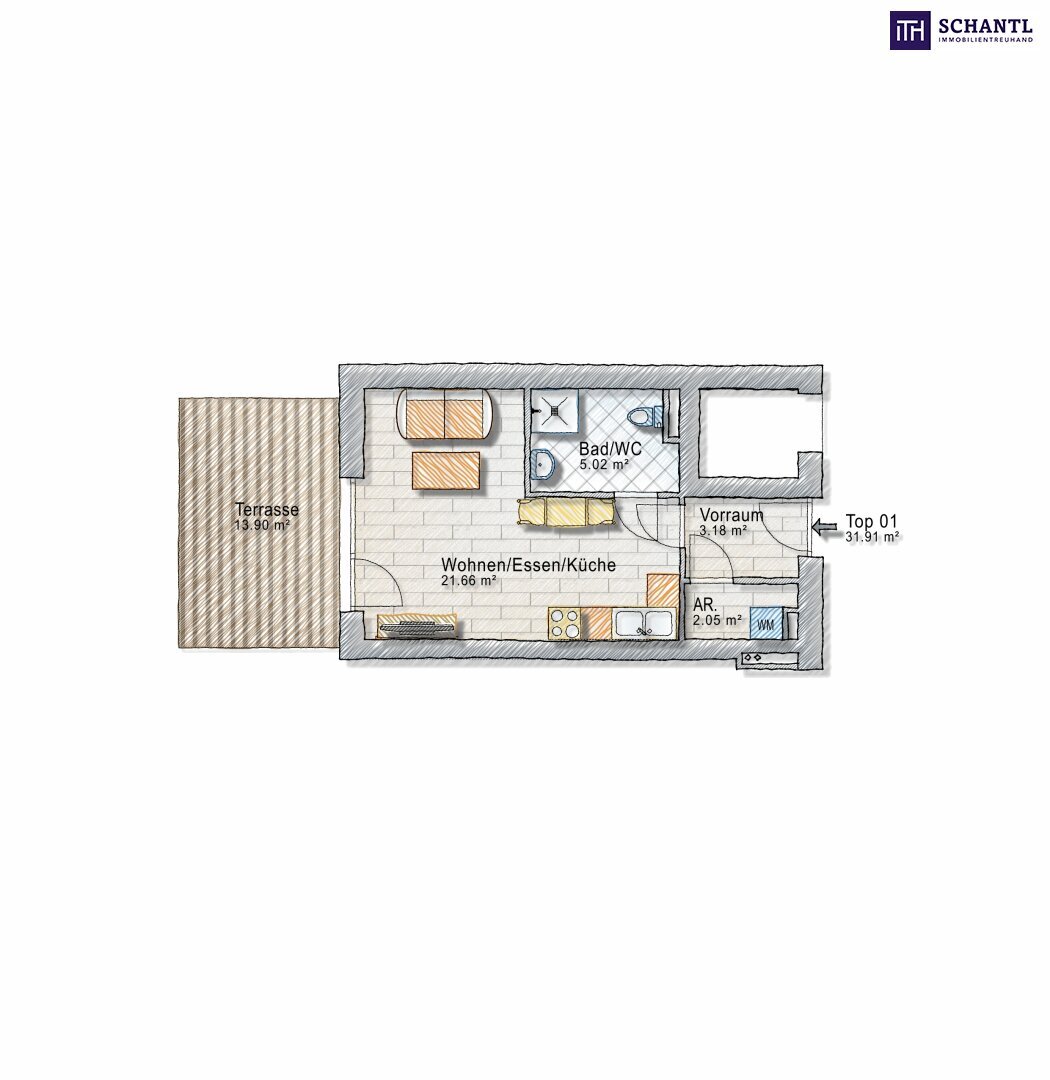 Wohnung zum Kauf 159.230 € 1 Zimmer 31,9 m²<br/>Wohnfläche EG<br/>Geschoss Liebenau Graz,07.Bez.:Liebenau 8041