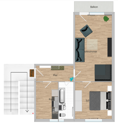 Wohnung zur Miete 99 € 2 Zimmer 50,9 m² 3. Geschoss Amselweg 7 Gatersleben Gatersleben 06466