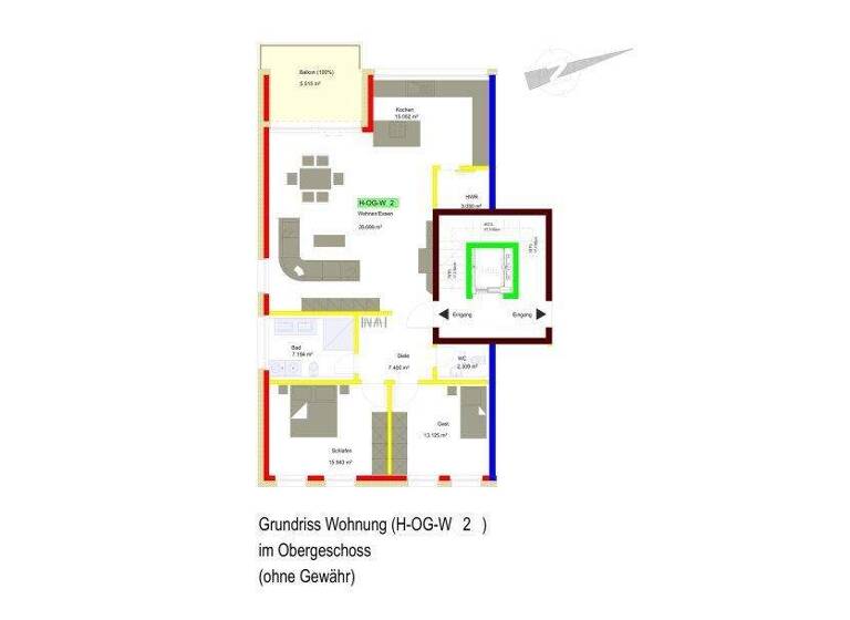 Wohnung zum Kauf - Erstbezug provisionsfrei 498.200 € 3 Zimmer 106 m² 1. Geschoss Brachwies 6 (Gebäude H) Könen Konz 54329