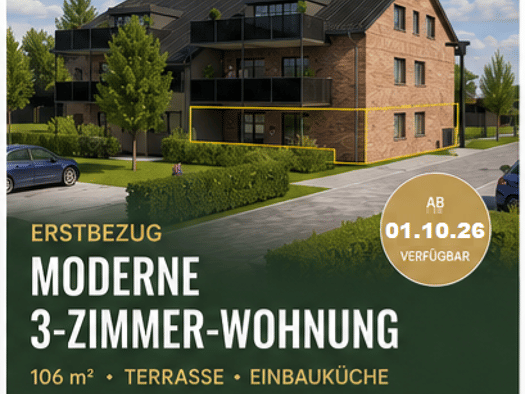 Terrassenwohnung zur Miete 1.350 € 3 Zimmer 106 m² Geschoss EG/3 frei ab 01.10.2026 Heeslingen Heeslingen 27404