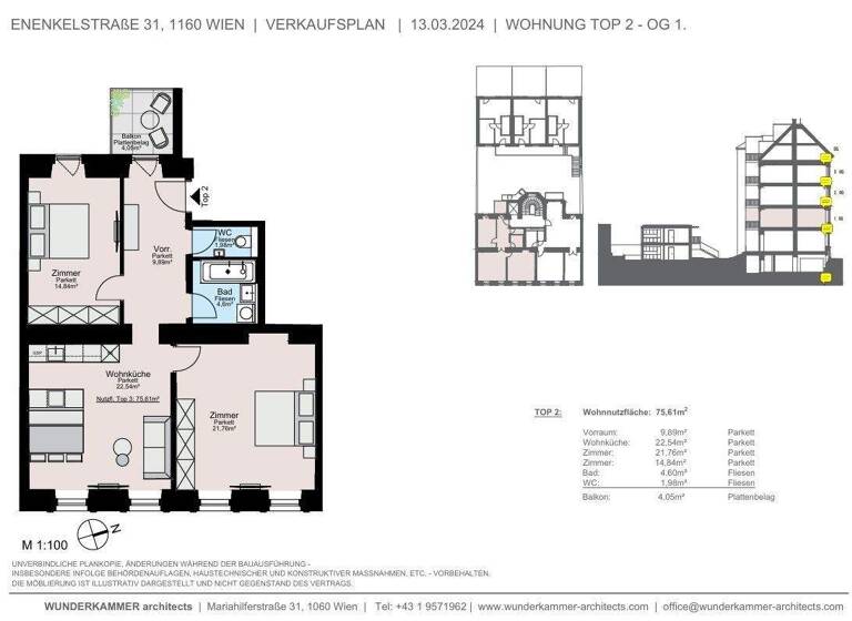Büro zur Miete 15,41 € 3 Zimmer teilbar ab 75,6 m² Wien 1160