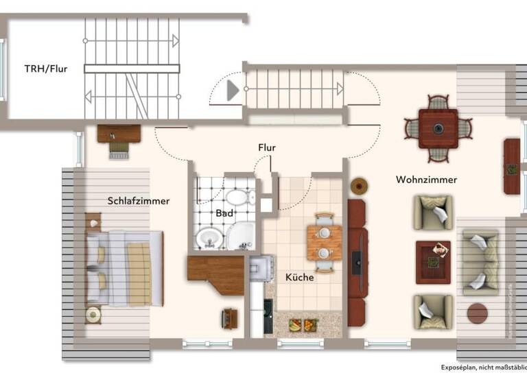 Wohnung zum Kauf 210.000 € 2 Zimmer 46 m²<br/>Wohnfläche Dachgeschoss<br/>Geschoss Bad Cannstatt Stuttgart 70376