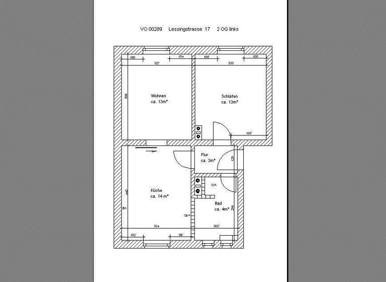 Wohnung zur Miete 298 € 2 Zimmer 48,1 m² 2. Geschoss Lessingstraße 17 Schönebeck Schönebeck (Elbe) 39218