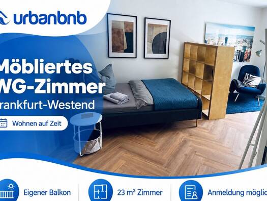 WG-Zimmer zur Miete auf Zeit 880 € 23 m² frei ab 29.06.2027 Kettenhofweg Westend-Süd Frankfurt am Main 60325