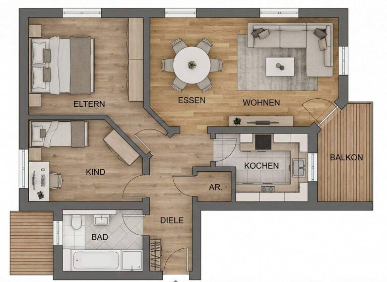 Wohnung zum Kauf 359.500 € 3 Zimmer 75,4 m² Am Sand 39 Rottendorf 97228