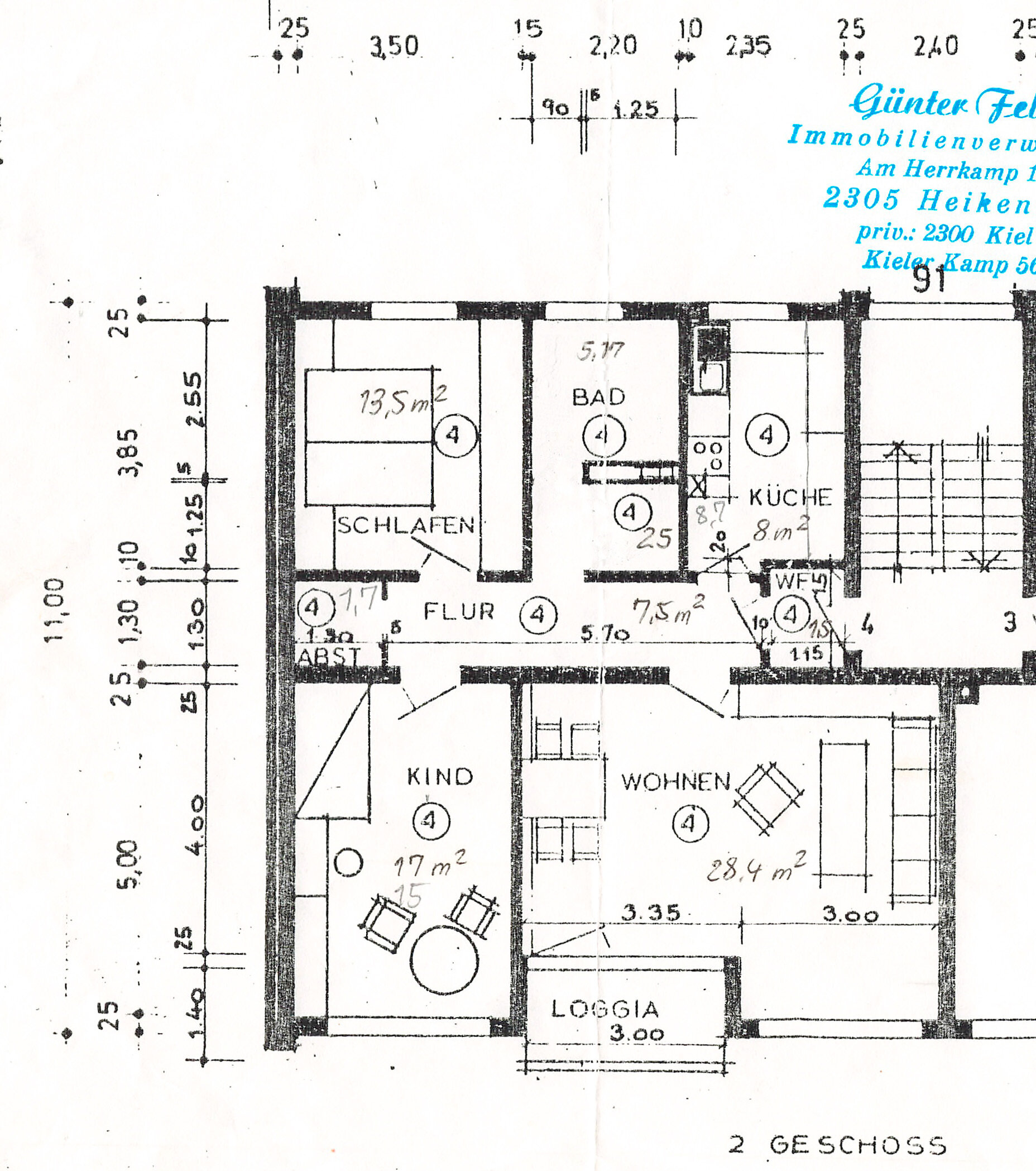 Wohnung zur Miete 850 € 3 Zimmer 85 m²<br/>Wohnfläche 2.<br/>Geschoss ab sofort<br/>Verfügbarkeit Segeberger Landstrasse 91 Wellsee Kiel 24145