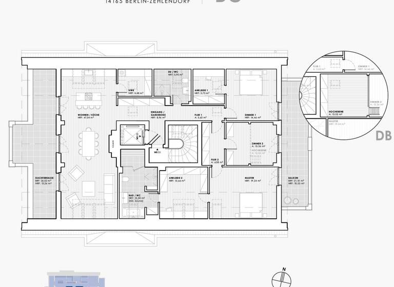 Maisonette zum Kauf provisionsfrei 2.150.000 € 4 Zimmer 194,7 m² frei ab 01.09.2026 Kösterstraße 20 Zehlendorf Berlin 14165
