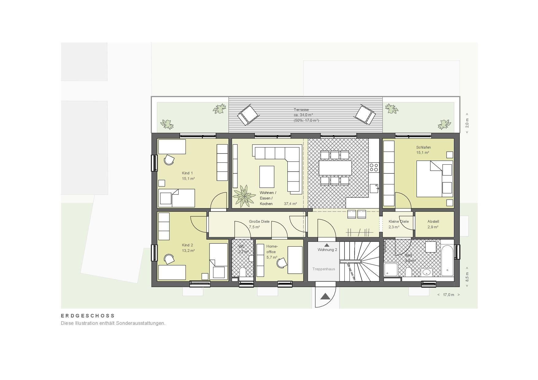 Wohnung zum Kauf provisionsfrei 562.000 € 4,5 Zimmer 128 m²<br/>Wohnfläche 1.<br/>Geschoss ab sofort<br/>Verfügbarkeit Hermann-Löns-Straße 43 Winzerla Jena 07745