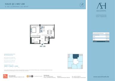 Wohnung zur Miete 976 € 2 Zimmer 49 m² frei ab sofort Gartenstr. 235 Innenstadt Tübingen 72074
