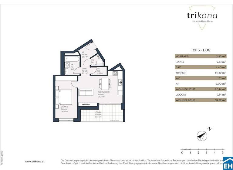 Wohnung zum Kauf 319.000 € 2 Zimmer 48,8 m² 1. Geschoss Schwechat 2320