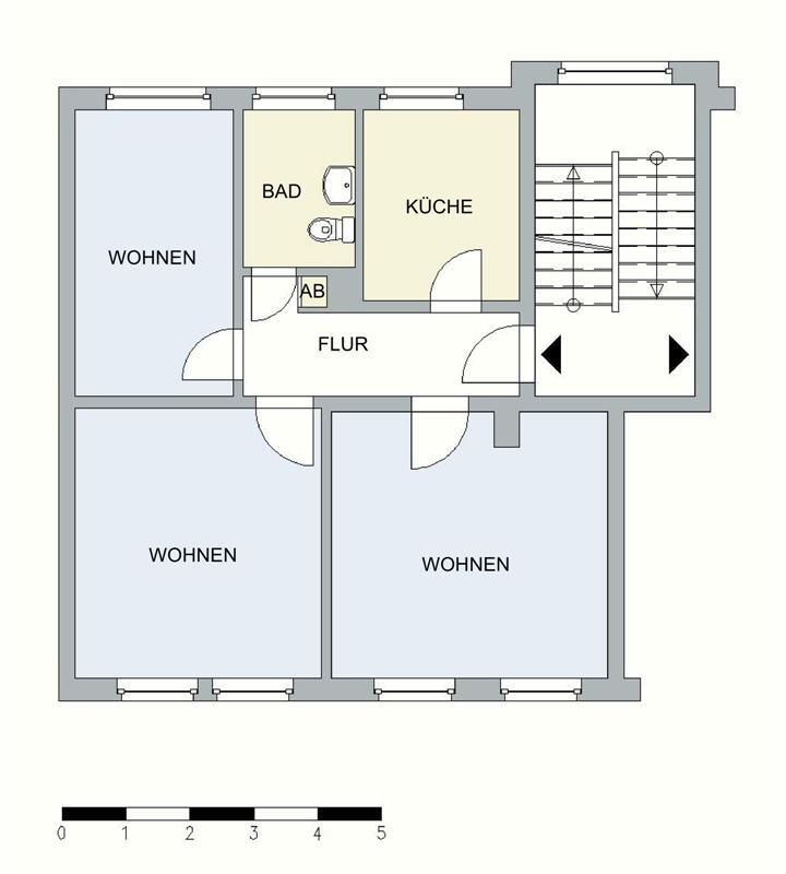 Wohnung zur Miete 515 € 3 Zimmer 63,5 m²<br/>Wohnfläche 4.<br/>Geschoss Turmstraße 7 Innenstadt Neubrandenburg 17033