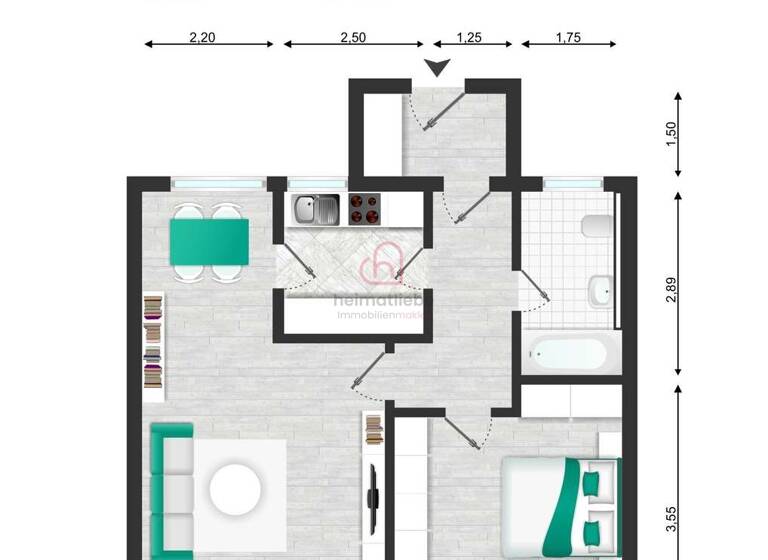 Wohnung zum Kauf 105.000 € 2 Zimmer 63 m² 4. Geschoss Waterfohrstraße 20 Frillendorf Essen / Frillendorf 45139