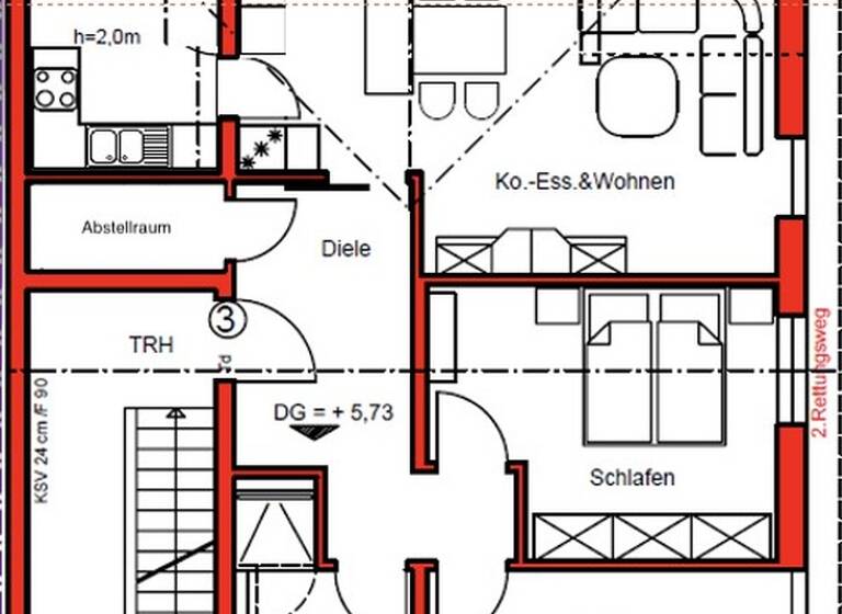 Wohnung zur Miete 1.190 € 3 Zimmer 85 m² 2. Geschoss frei ab 01.07.2026 Wiesenbach 69257