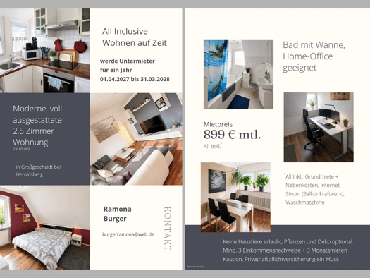 Wohnung zur Miete 650 € 2,5 Zimmer 65 m² frei ab 01.04.2027 Großgeschaidt Heroldsberg 90562