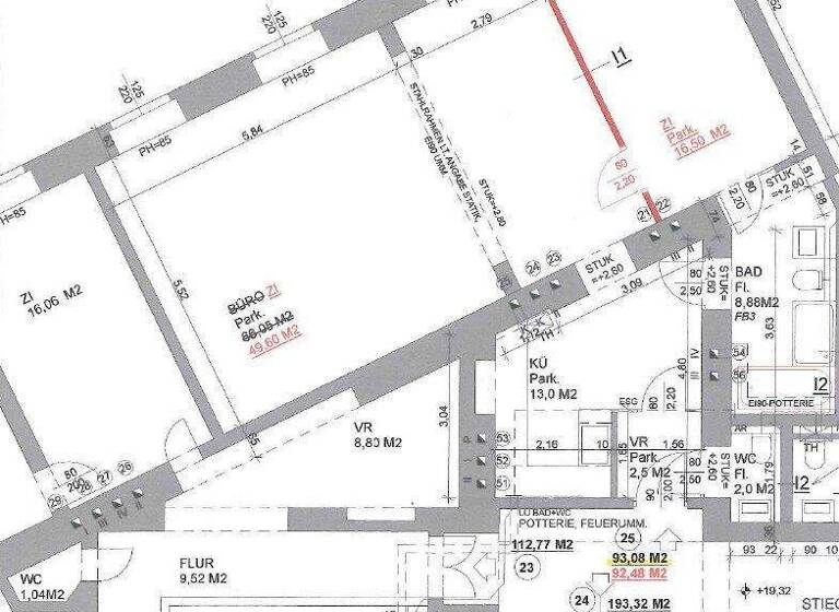 Wohnung zur Miete 1.722 € 2 Zimmer 92,5 m² 4. Geschoss Wien 1010