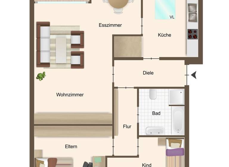 Wohnung zum Kauf 179.000 € 3 Zimmer 79 m²<br/>Wohnfläche Dachgeschoss<br/>Geschoss Bad Iburg Bad Iburg 49186