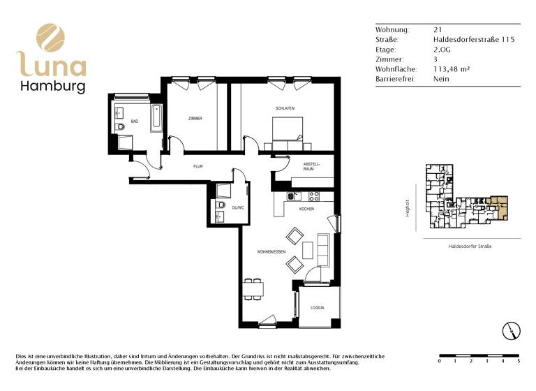 Wohnung zur Miete - Neubau 1.815 € 3 Zimmer 114,1 m²<br/>Wohnfläche 2.<br/>Geschoss ab sofort<br/>Verfügbarkeit Haldesdorfer Straße 115 Bramfeld Hamburg 22179