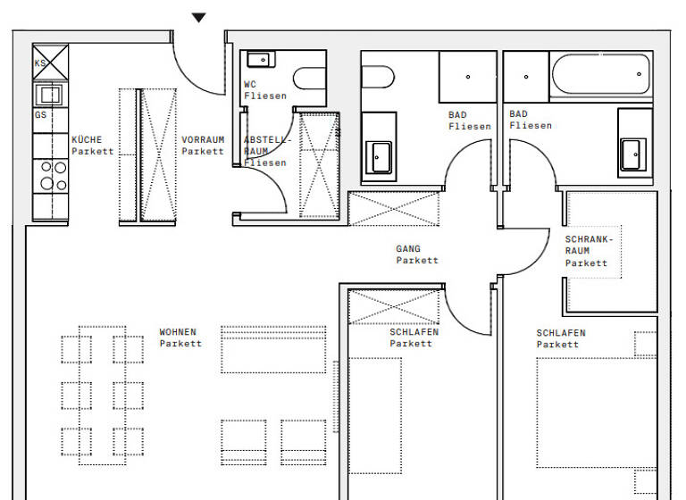 Wohnung zur Miete - Erstbezug 1.834 € 3 Zimmer 92,2 m² 16. Geschoss Wien 1220