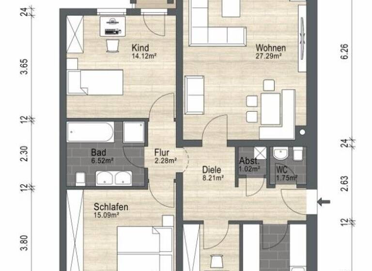 Wohnung zum Kauf 375.000 € 4 Zimmer 98 m²<br/>Wohnfläche Burgfarrnbach Fürth 90768