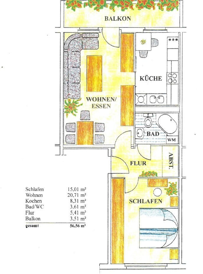 Wohnung zum Kauf 44.000 € 56,6 m²<br/>Wohnfläche 1.<br/>Geschoss Roßlau 223 Dessau-Roßlau 06862