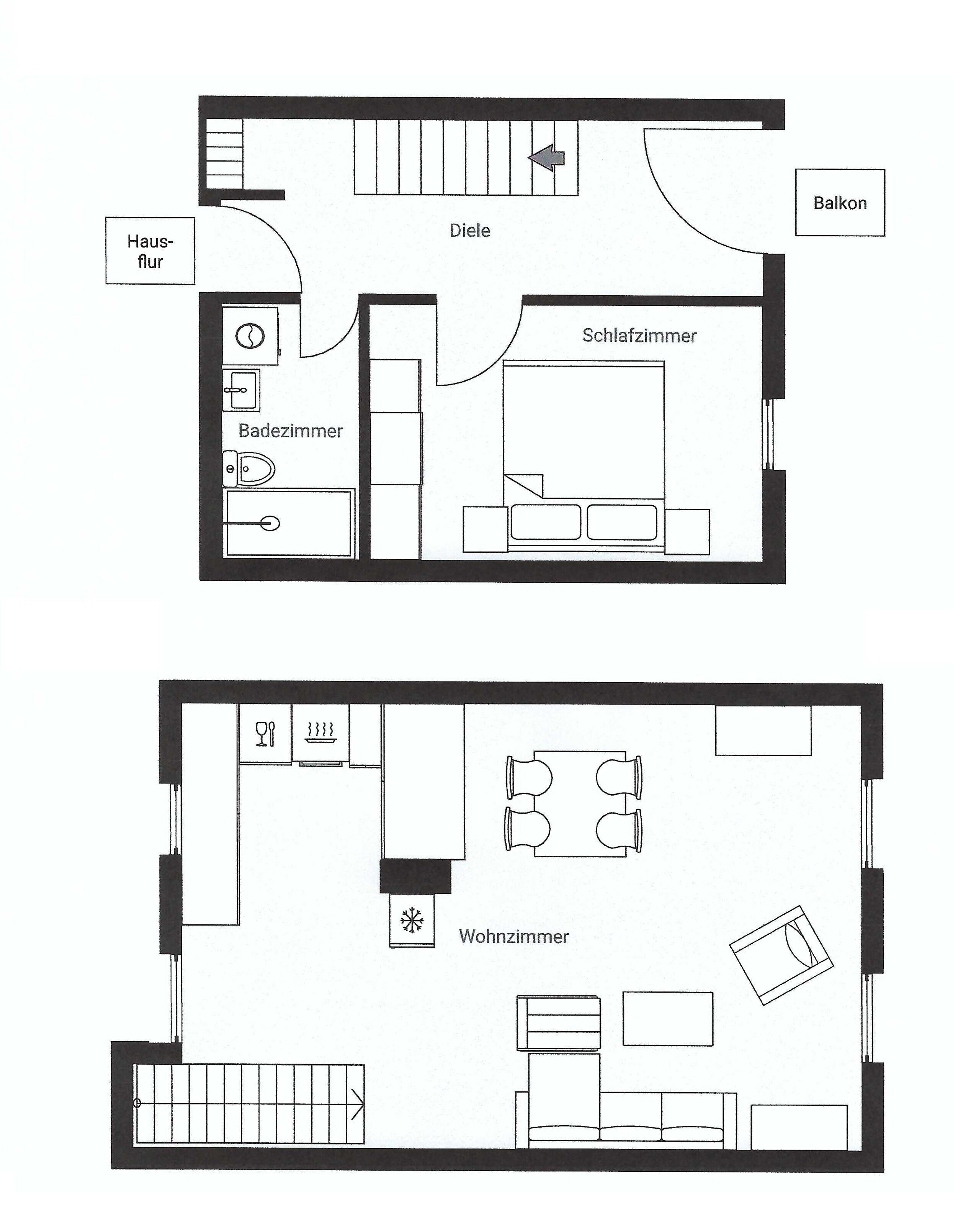 Wohnung zum Kauf 295.000 € 2 Zimmer 60,6 m²<br/>Wohnfläche 2.<br/>Geschoss Bierkeller-Waldeck Langenargen 88085