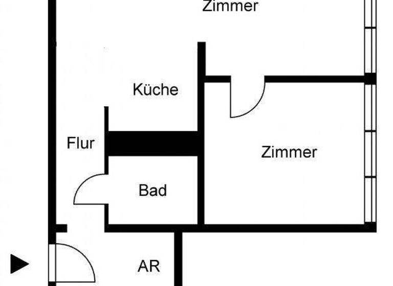 Wohnung zur Miete 482 € 2 Zimmer 53,6 m² 1. Geschoss Prager Straße 19 Frankfurt Frankfurt (Oder) 15234