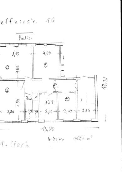 Wohnung zur Miete 570 € 4 Zimmer 113,5 m² 1. Geschoss Merseburg Merseburg 06217