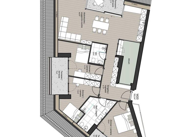 Wohnung zum Kauf 976.000 € 4 Zimmer 100,2 m² 3. Geschoss frei ab sofort Vittorio Veneto Straße 43 Brixen 39042