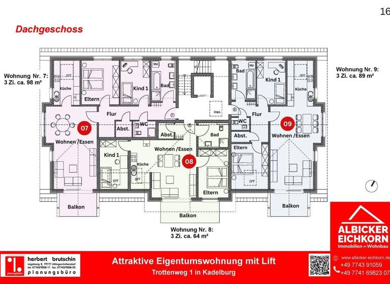Wohnung zum Kauf - Erstbezug 422.750 € 3 Zimmer 89 m² 3. Geschoss Kadelburg Küssaberg 79790