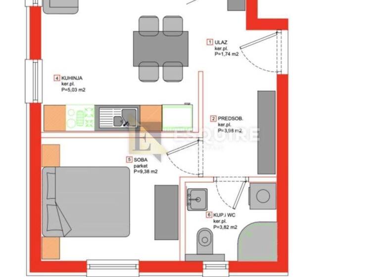 Wohnung zum Kauf 187.440 € 2 Zimmer 46 m² Borik, Zadar Diklo - Puntamika