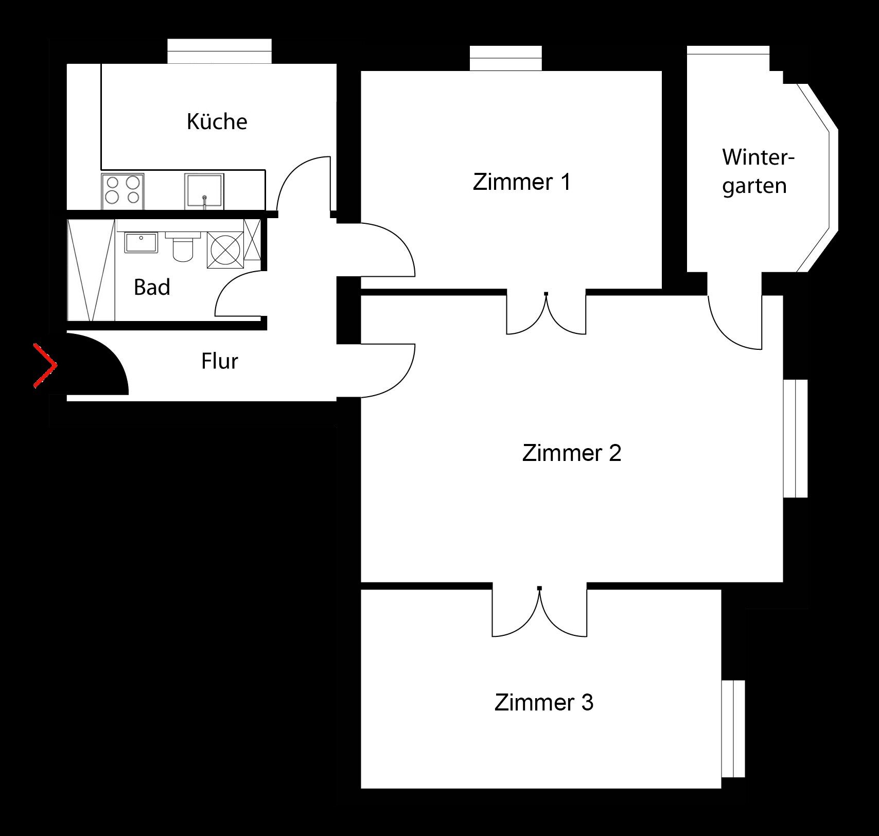 Studio zur Miete 1.185 € 3 Zimmer 100 m²<br/>Wohnfläche Nördliche Innenstadt Potsdam 14467