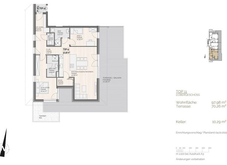 Wohnung zum Kauf 566.000 € 3 Zimmer 98 m² Rauhberg Tiefgraben 5310